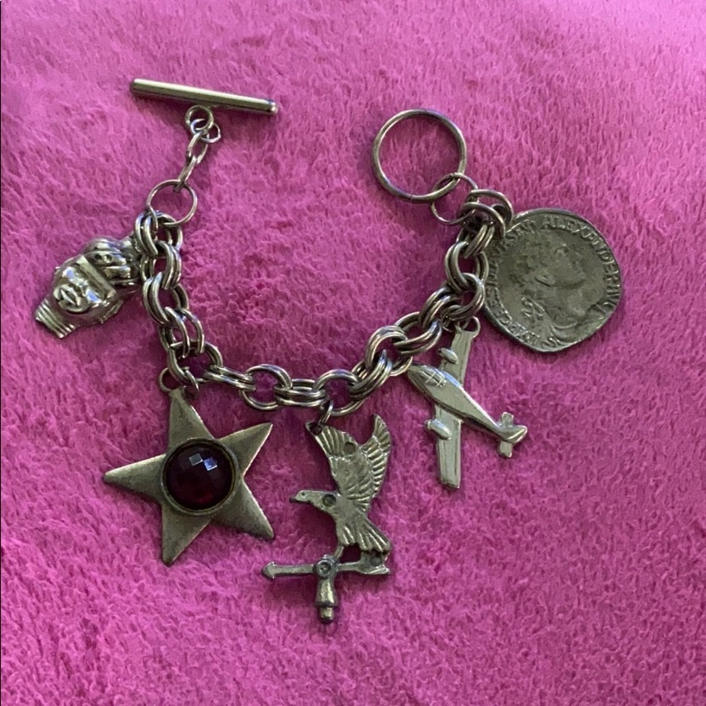 Vintage silver charm bracelet